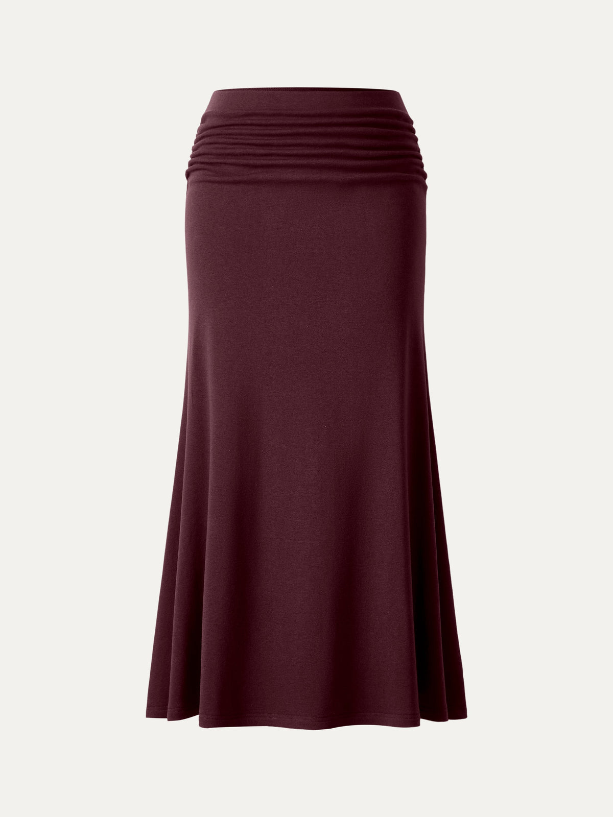 ProWarm Mid-Rise Ruched Flared Midi Skirt