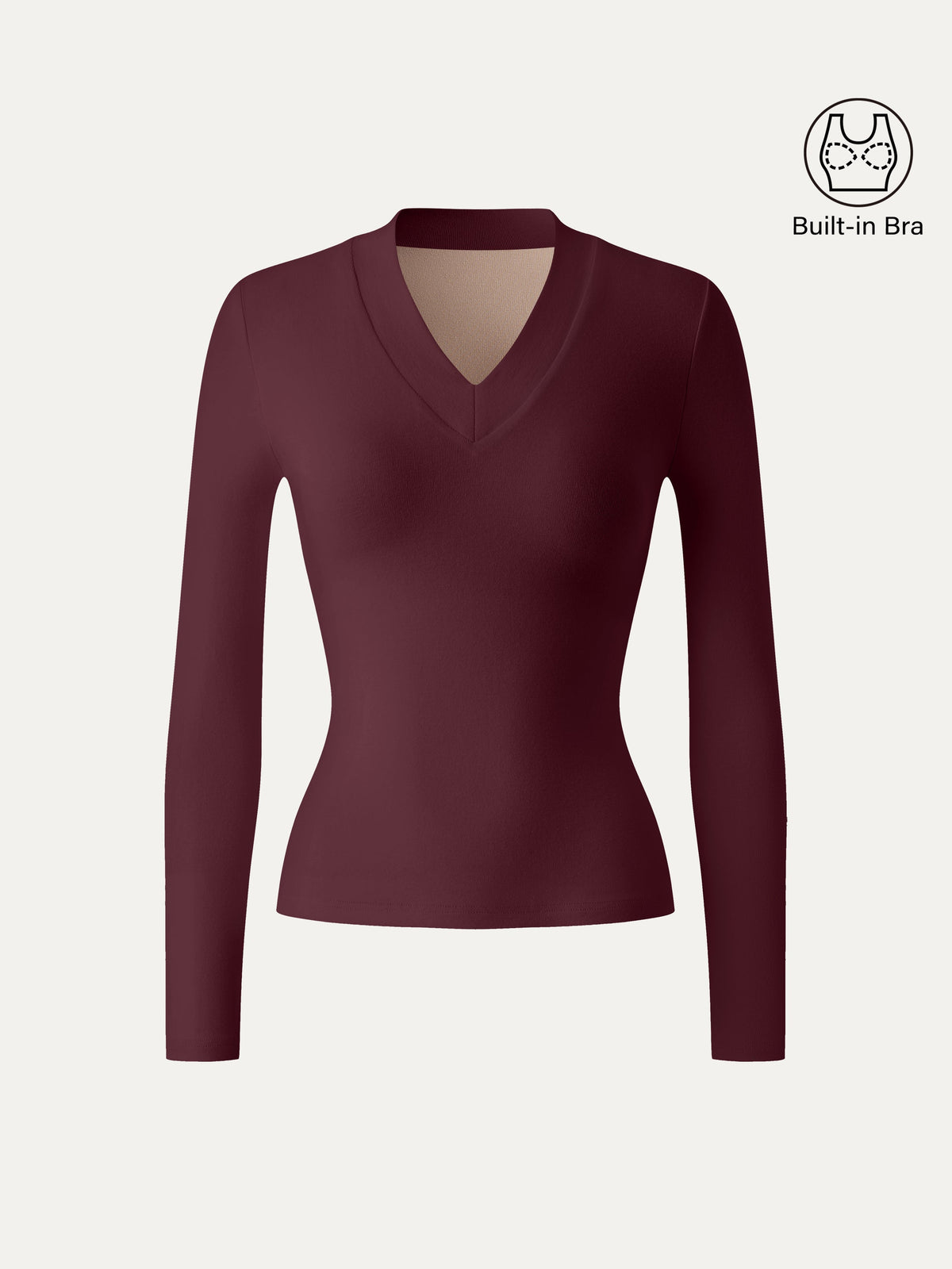 LiteWarm Essential V-neck Wide Binding Slimming Built-In Bra Top