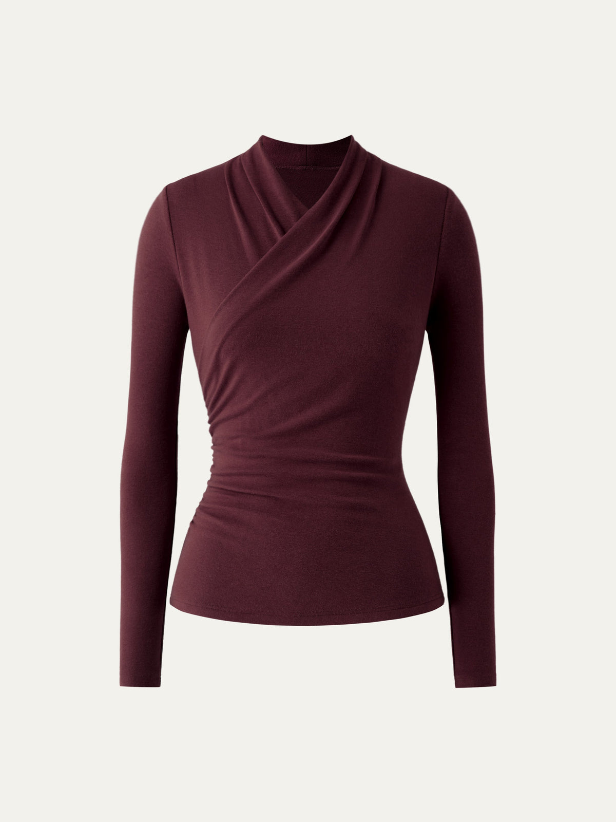 LiteWarm Surplice Long Sleeve Ruched Top