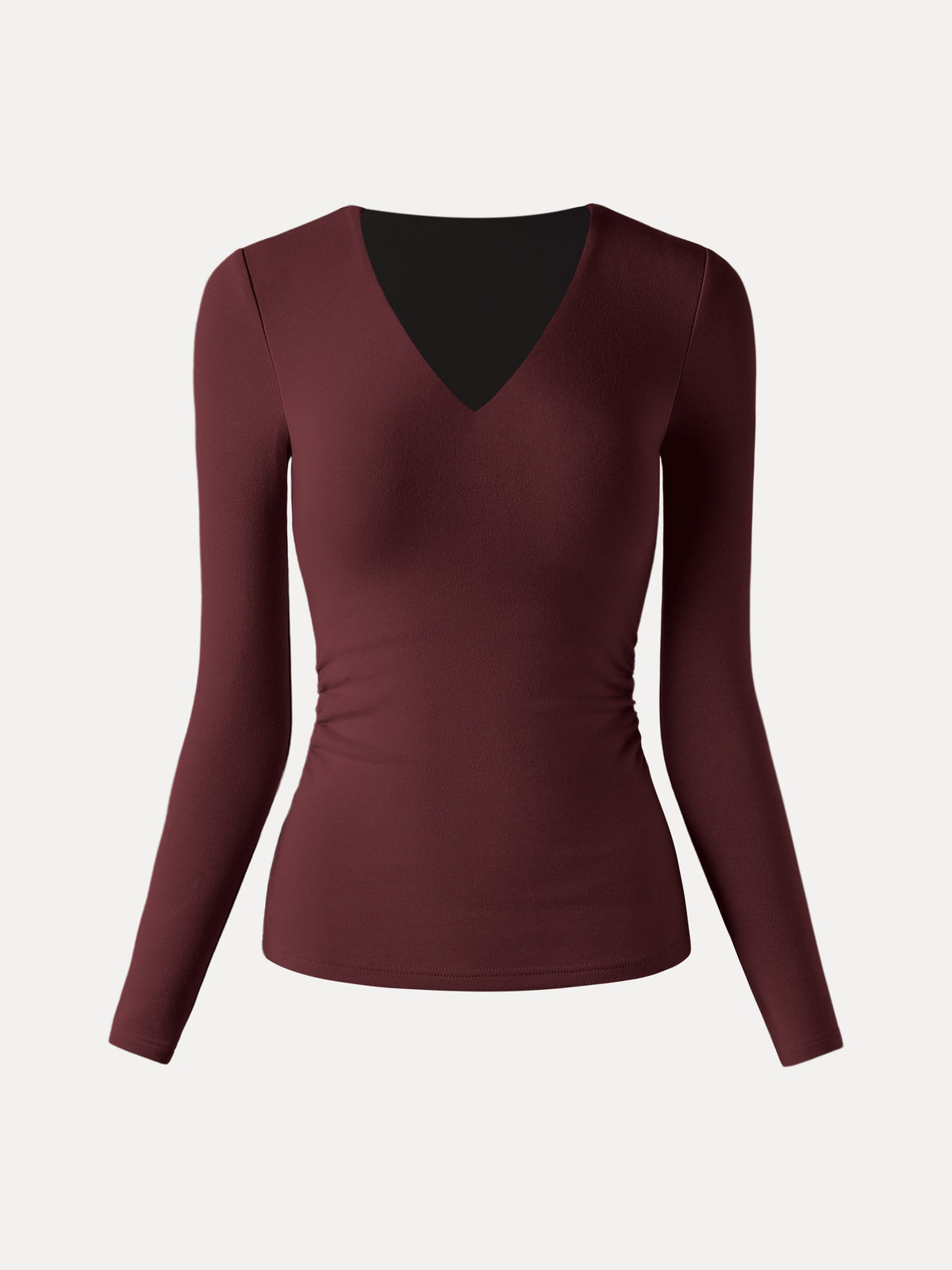 ProWarm V-Neck Long Sleeve Side-Tuck Built-In Bra Top 2.0