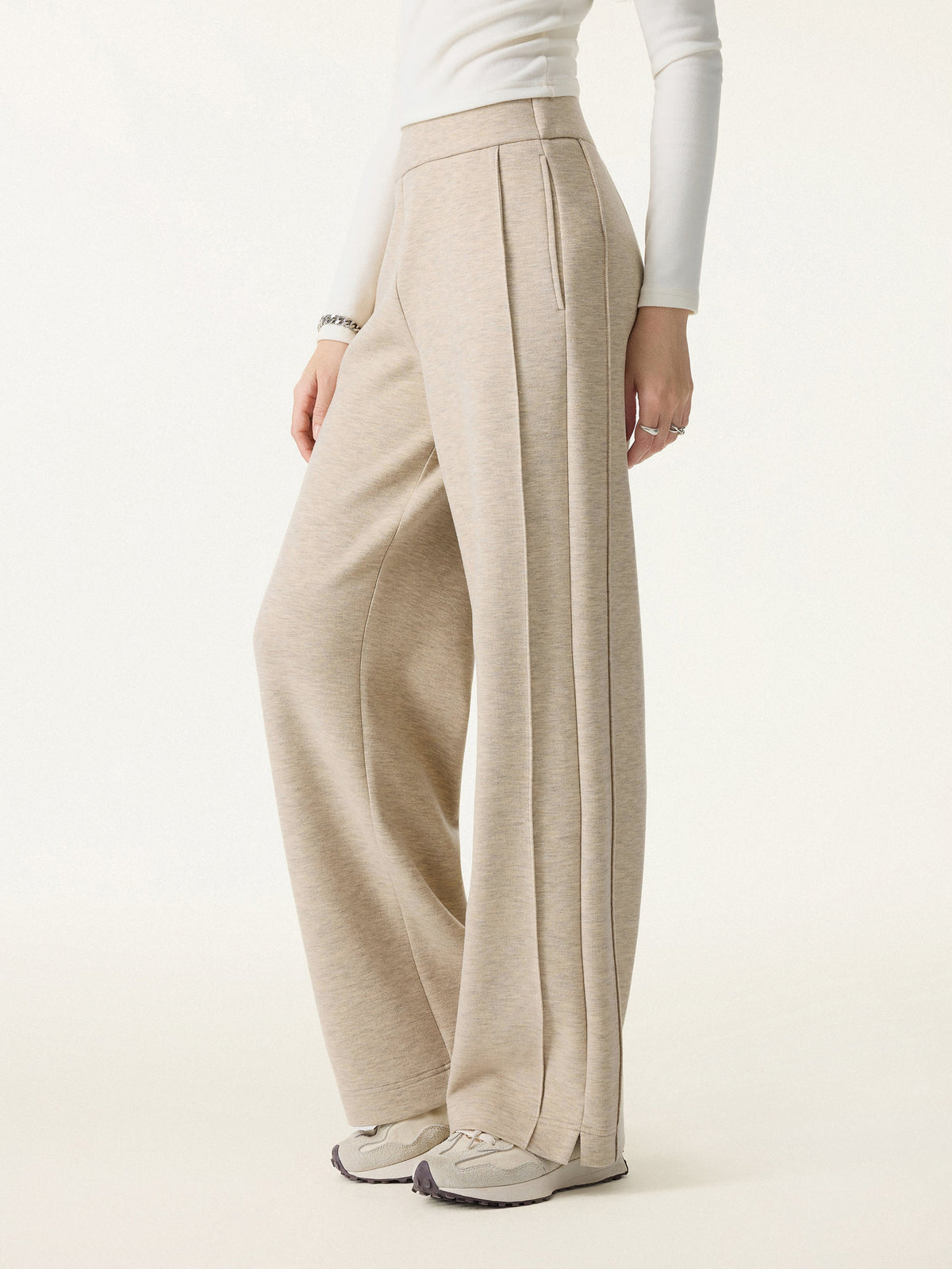 FuzzLuxe High-Rise Wide Leg Pintuck Pants with Pockets