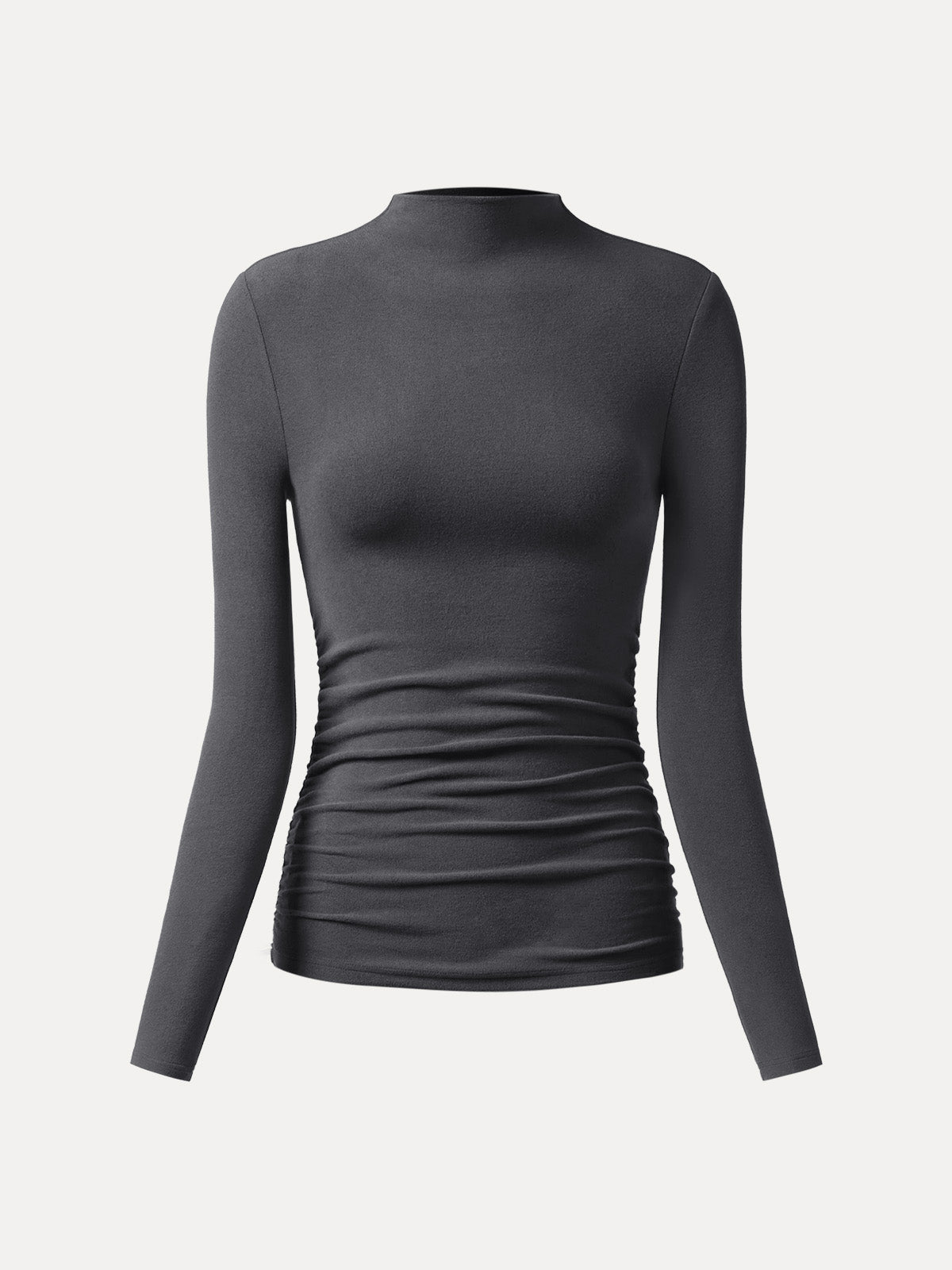 ProWarm Ruched Sides Tuckable Mockneck Top