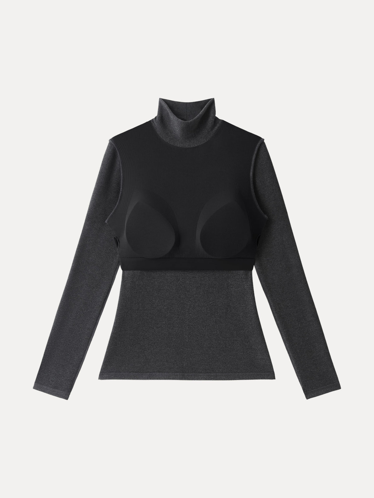 MaxWarm Turtleneck Long Sleeve Built-In Bra Top 3.0