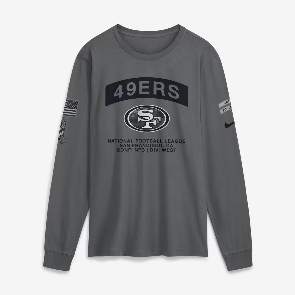 San Francisco 49ers Nike 2026 Salute to Service Long Sleeve T-Shirt - Gray