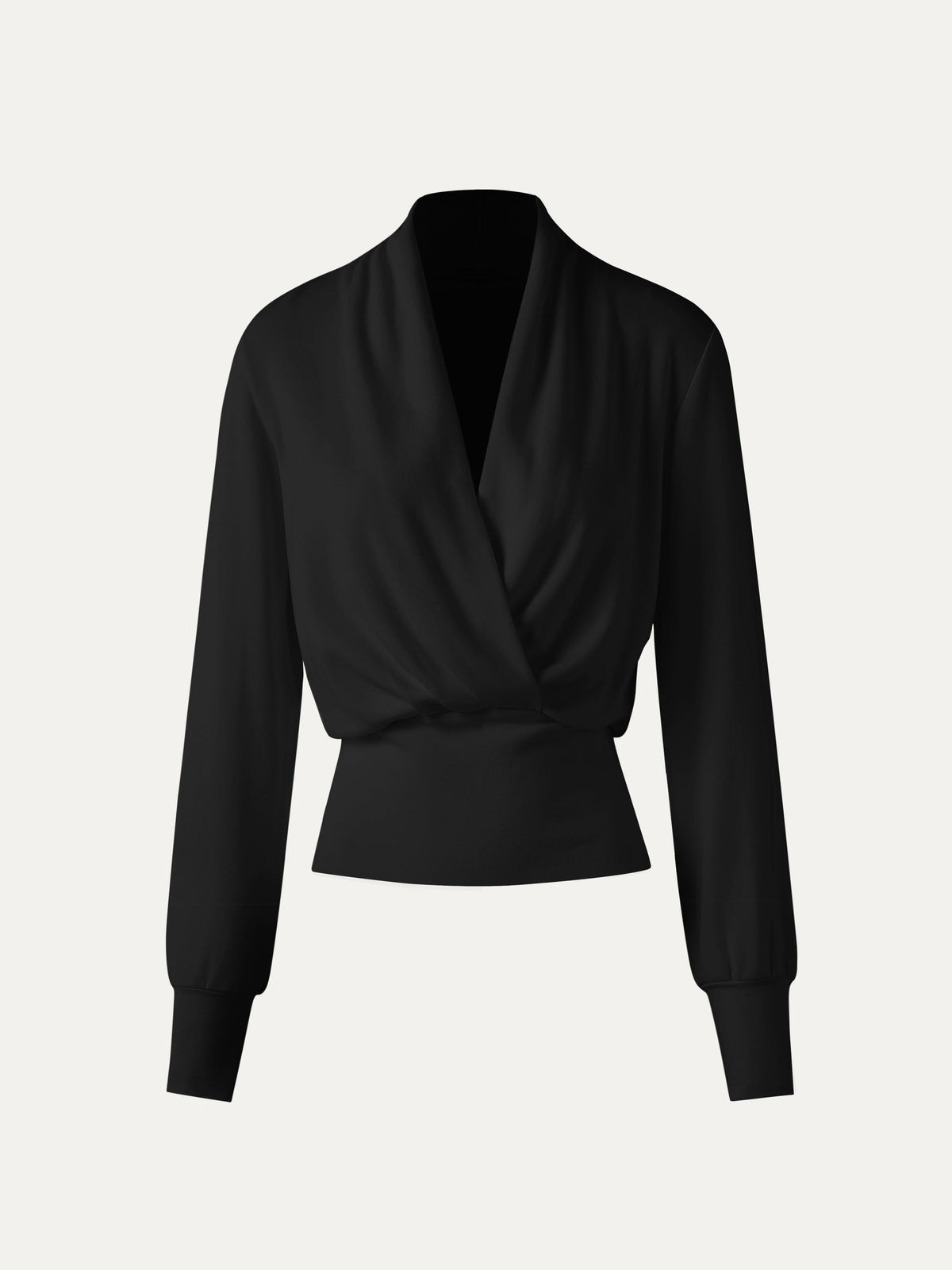 LiteWarm Surplice Long Sleeve Banded Hem Top