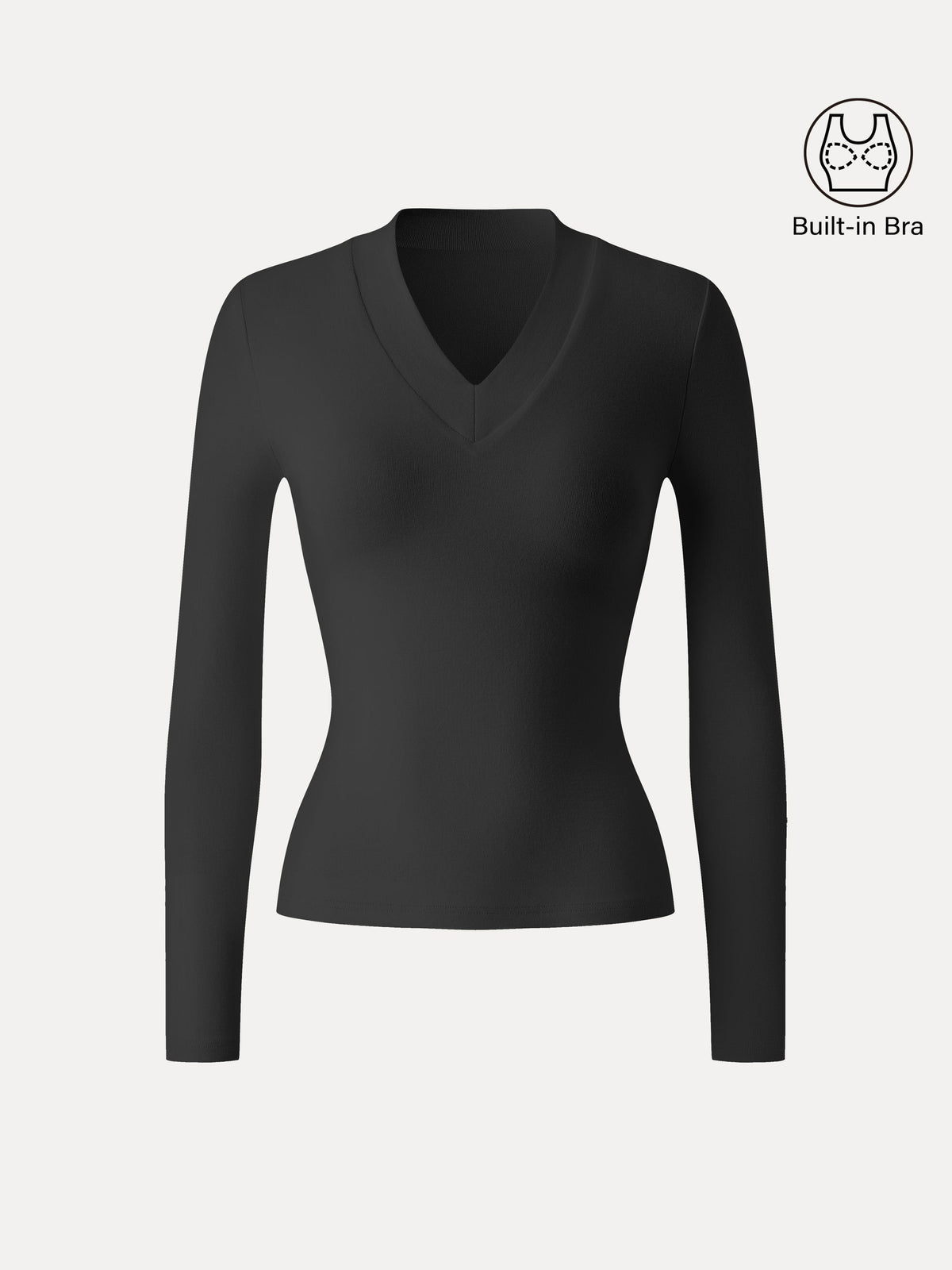 LiteWarm Essential V-neck Wide Binding Slimming Built-In Bra Top