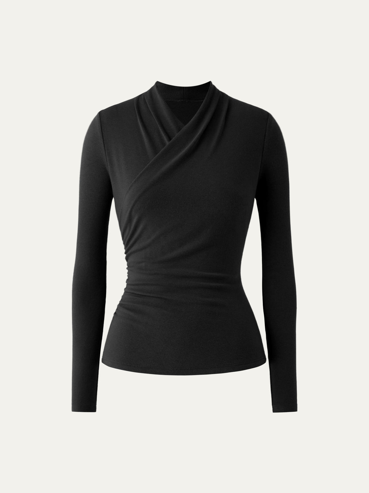 LiteWarm Surplice Long Sleeve Ruched Top