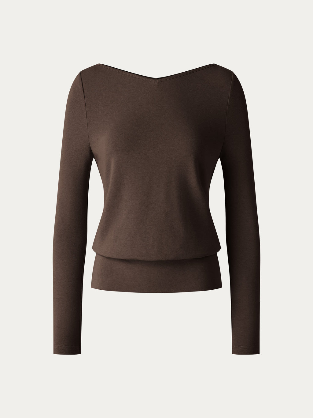 ProWarm V-Neck Long Sleeve Banded Hem Top