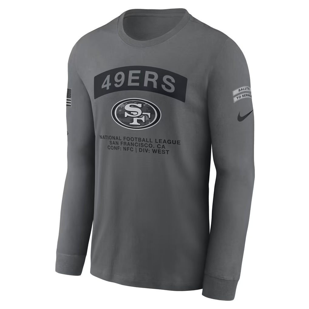 San Francisco 49ers Nike 2026 Salute to Service Long Sleeve T-Shirt - Gray