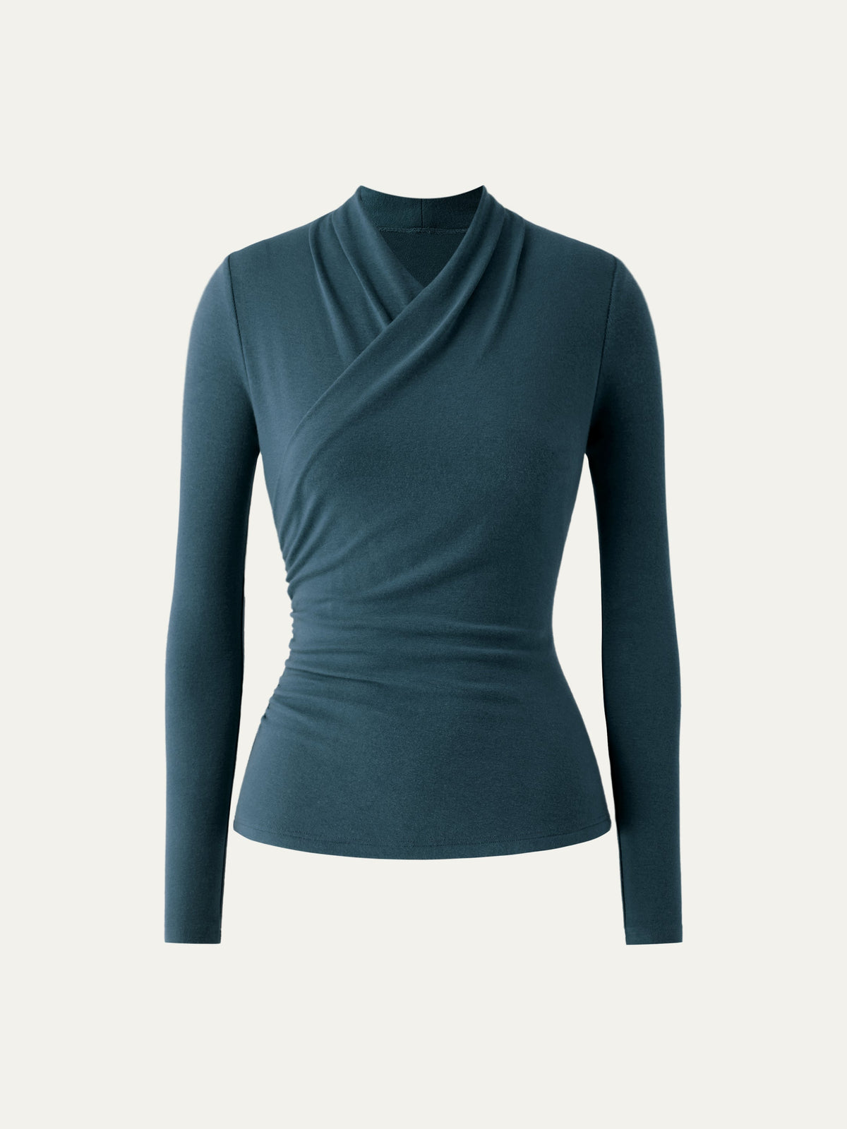 LiteWarm Surplice Long Sleeve Ruched Top