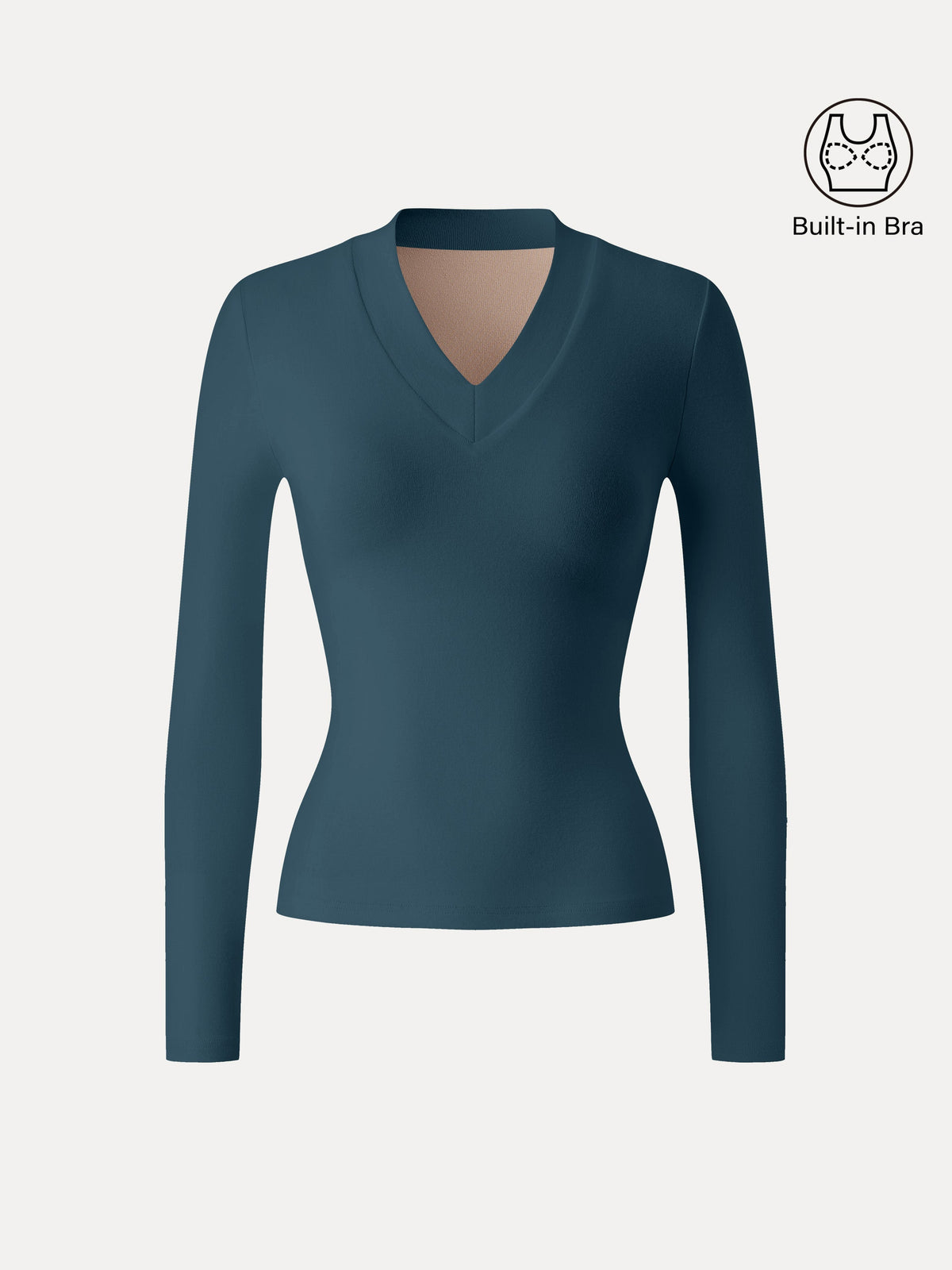 LiteWarm Essential V-neck Wide Binding Slimming Built-In Bra Top