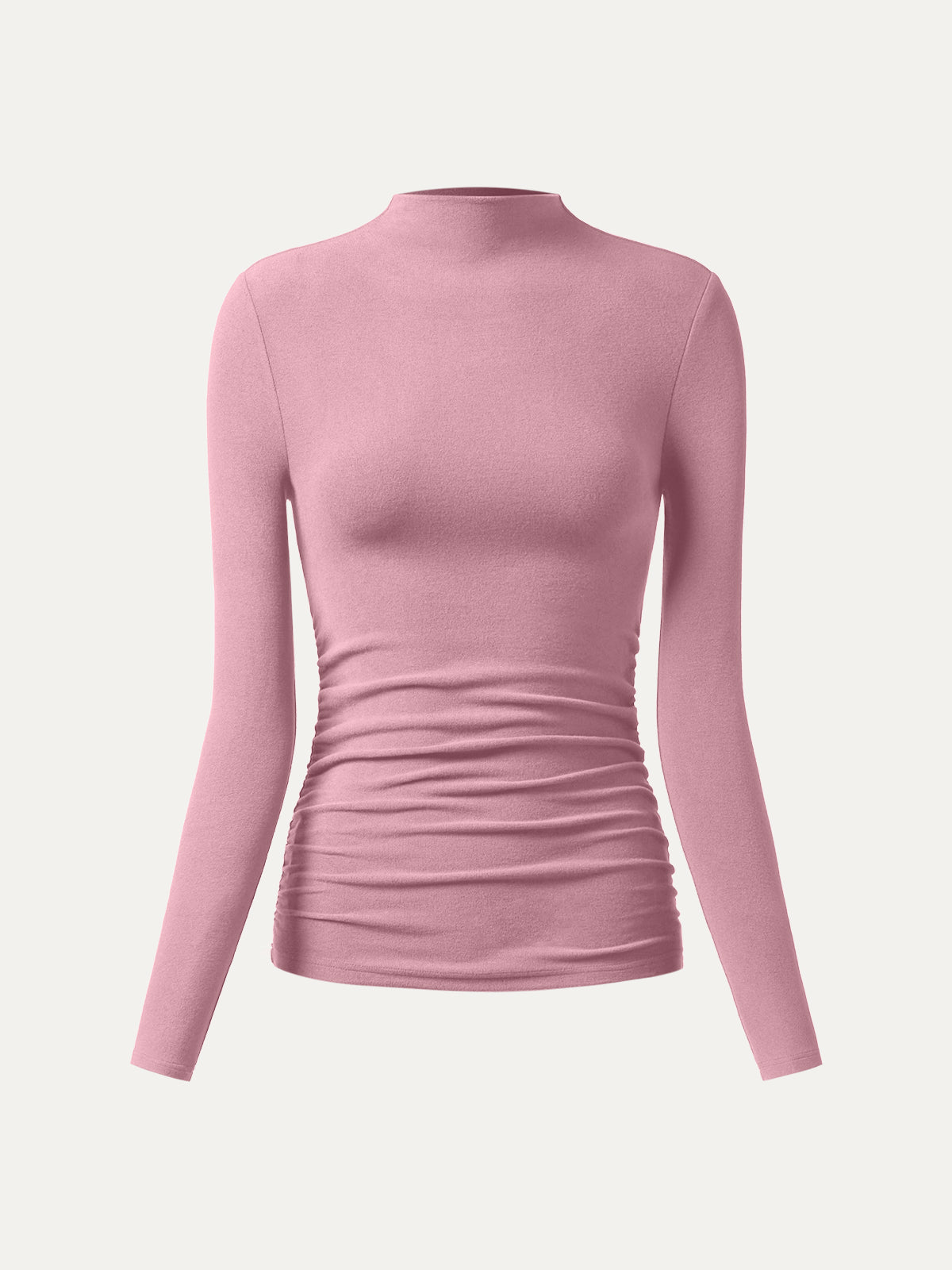 ProWarm Ruched Sides Tuckable Mockneck Top