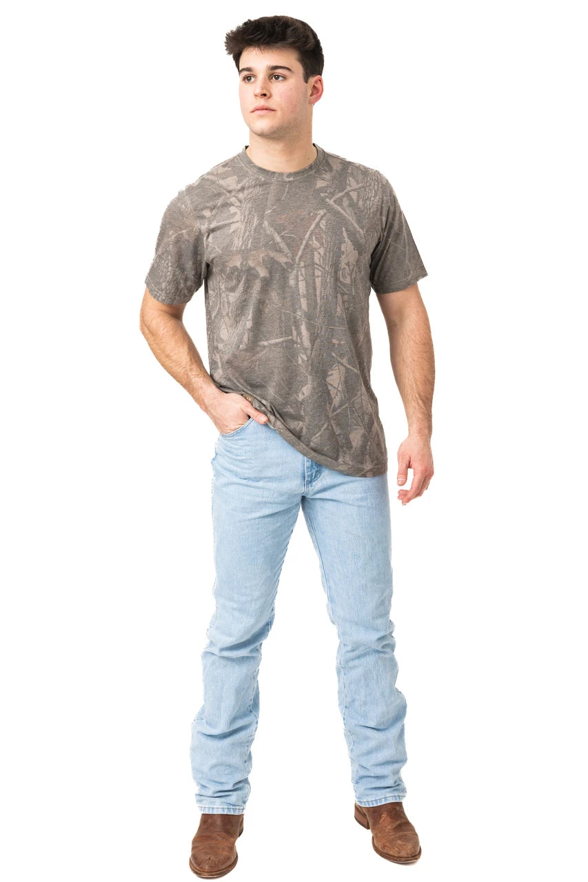 Men's Tri Blend Short Sleeve Faded Camo Shirt