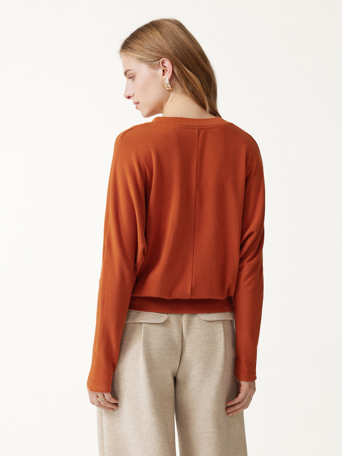 ProWarm V-Neck Long Sleeve Banded Hem Top