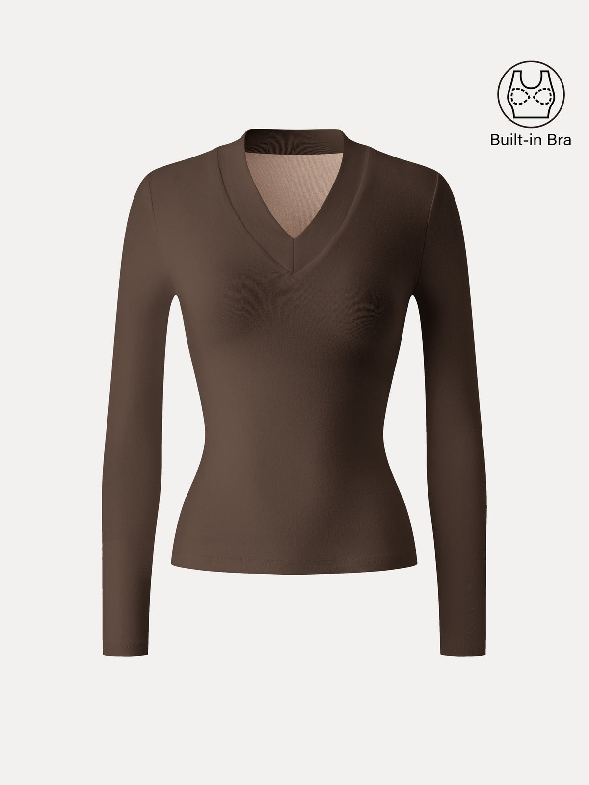 LiteWarm Essential V-neck Wide Binding Slimming Built-In Bra Top