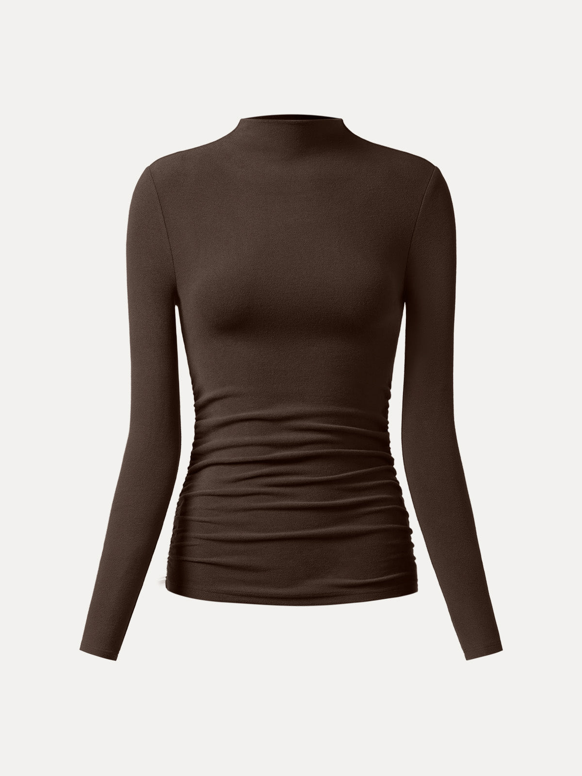 ProWarm Ruched Sides Tuckable Mockneck Top