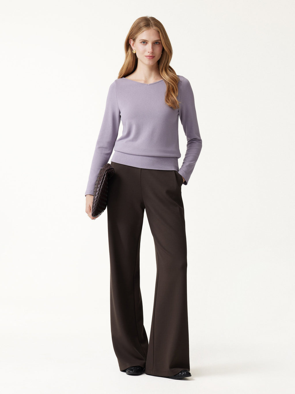 ProWarm V-Neck Long Sleeve Banded Hem Top
