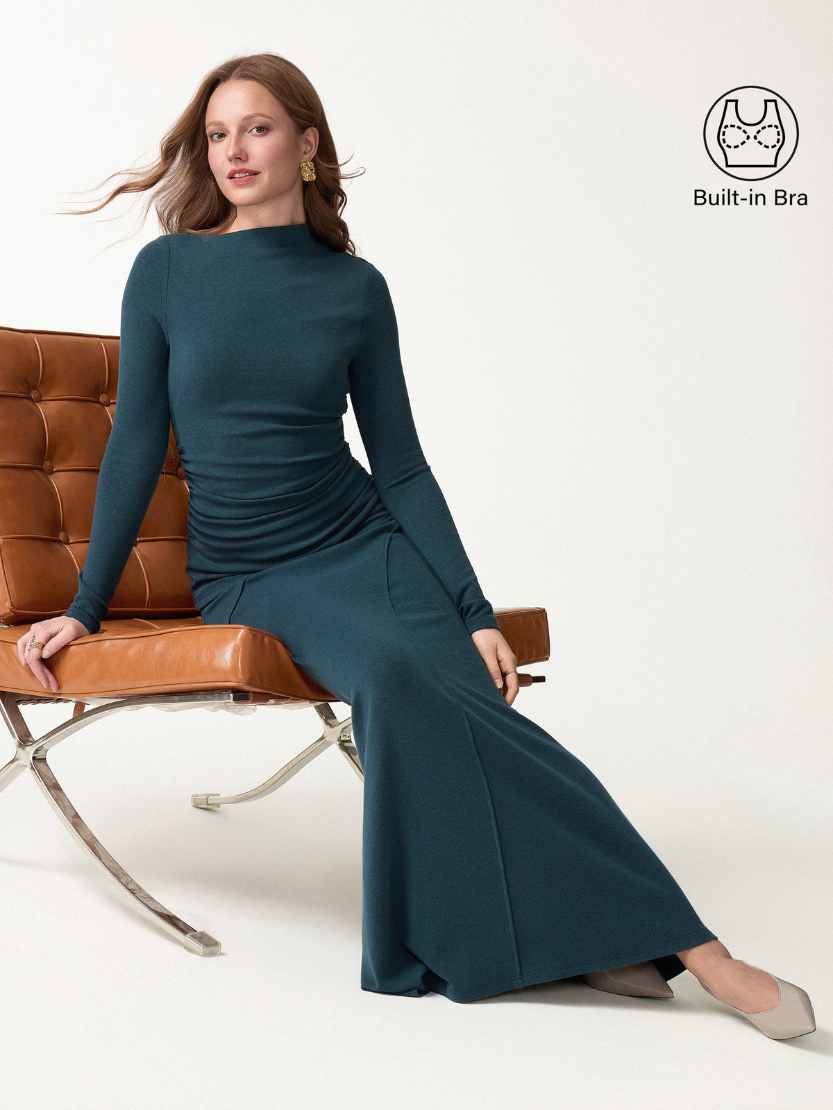 2Pcs Set LiteWarm Asymmetrical Built-In Bra Top 2.0 & A-Line Midi Skirt
