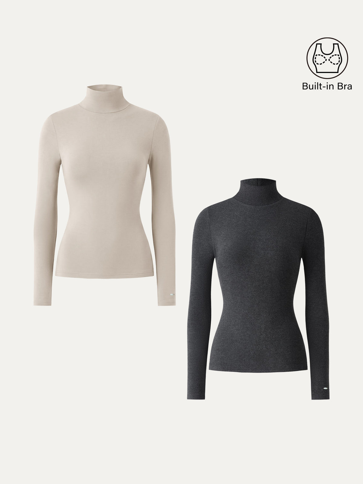 MaxWarm Turtleneck Long Sleeve Built-In Bra Top 3.0