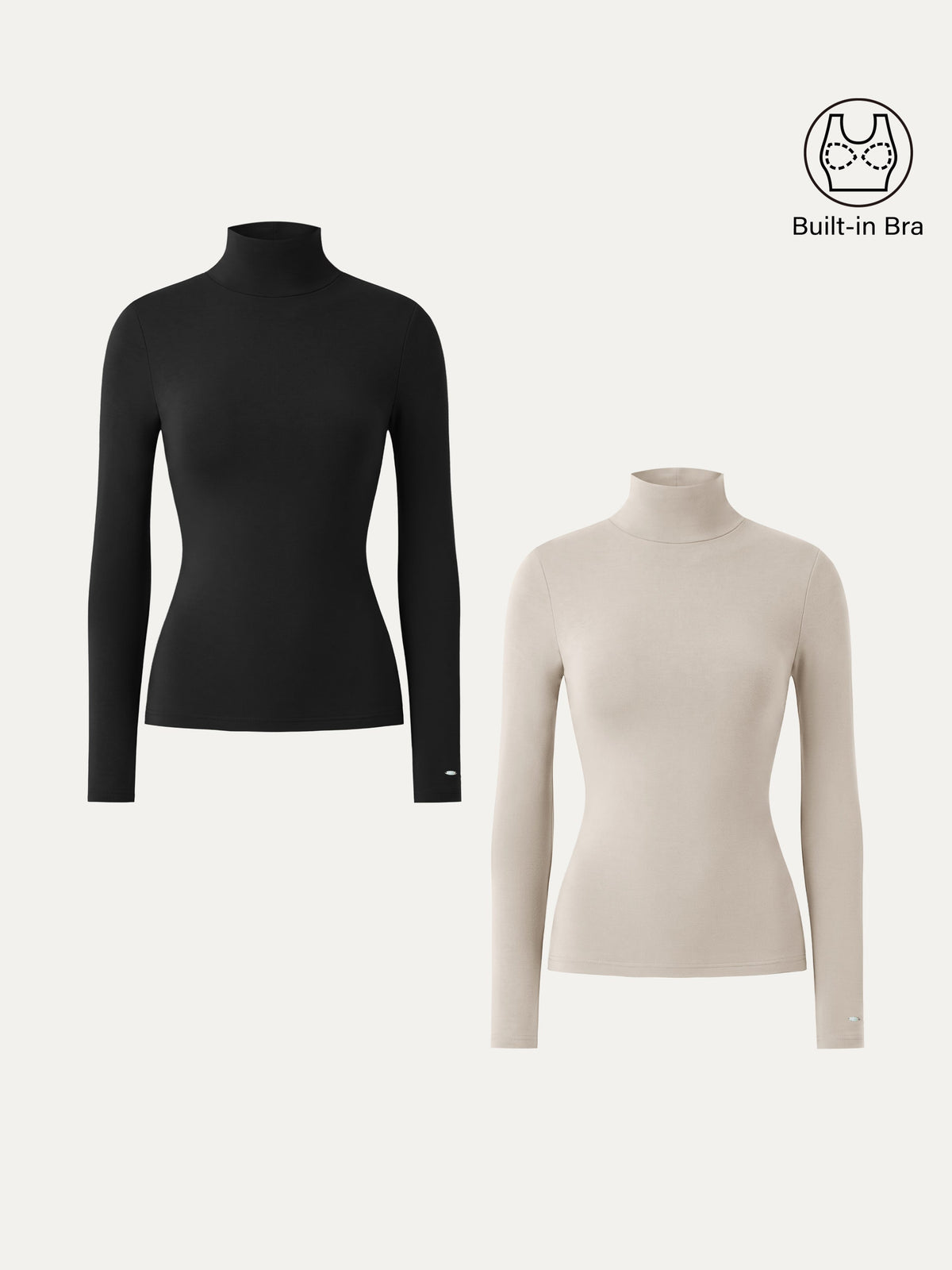 MaxWarm Turtleneck Long Sleeve Built-In Bra Top 3.0