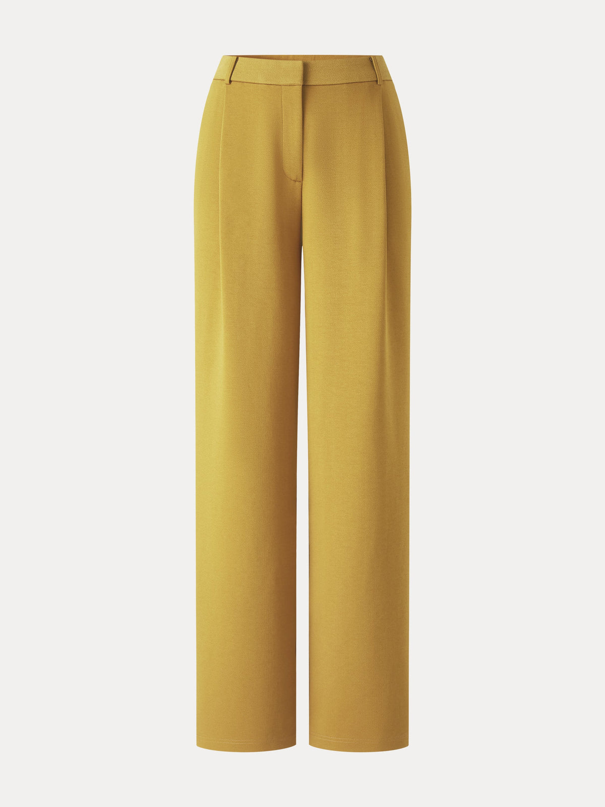Crosshatch Ponte High-Rise Straight-Leg Tuck Pants with Pockets