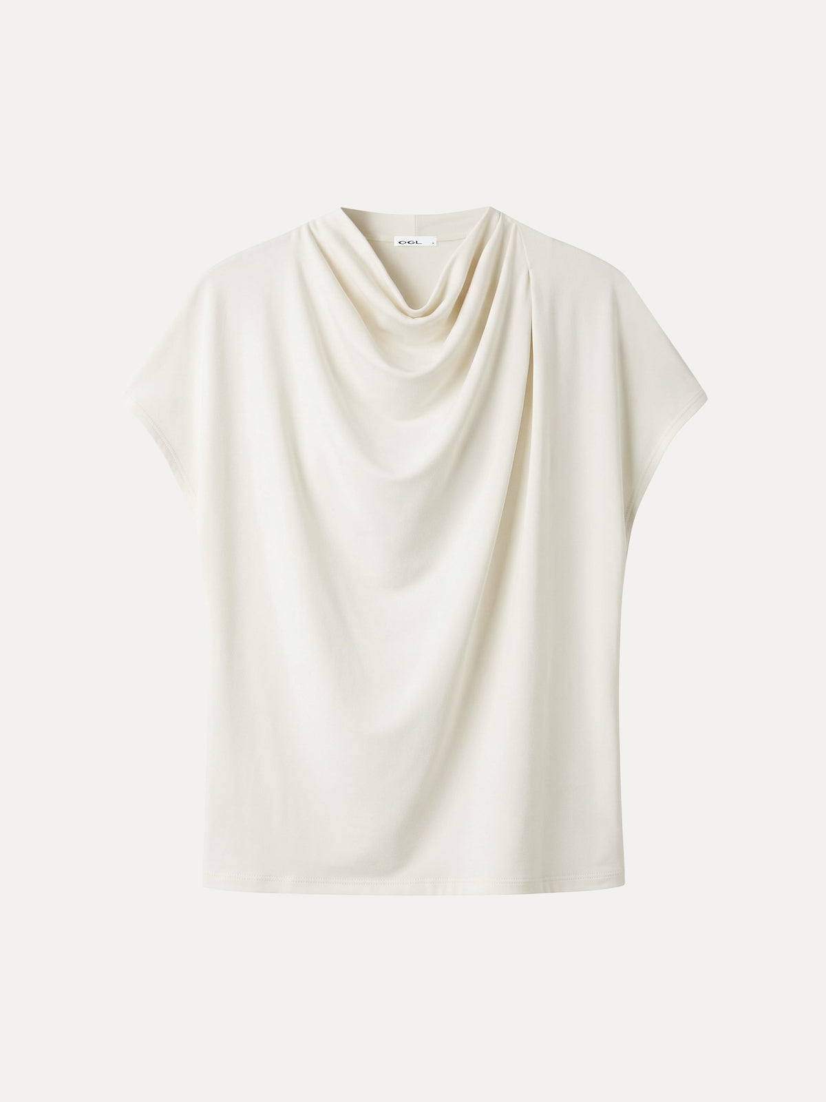 LiteWarm Draped Mock Neck Cap Sleeve Top
