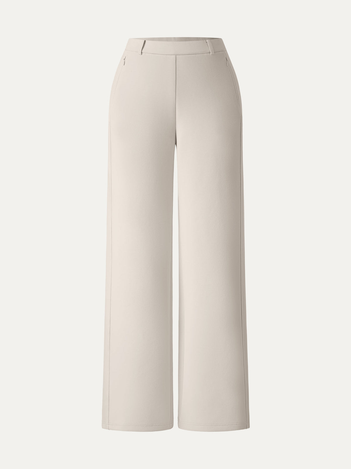 Stretch Cotton Blend Slimming High Rise Wide Leg Pant