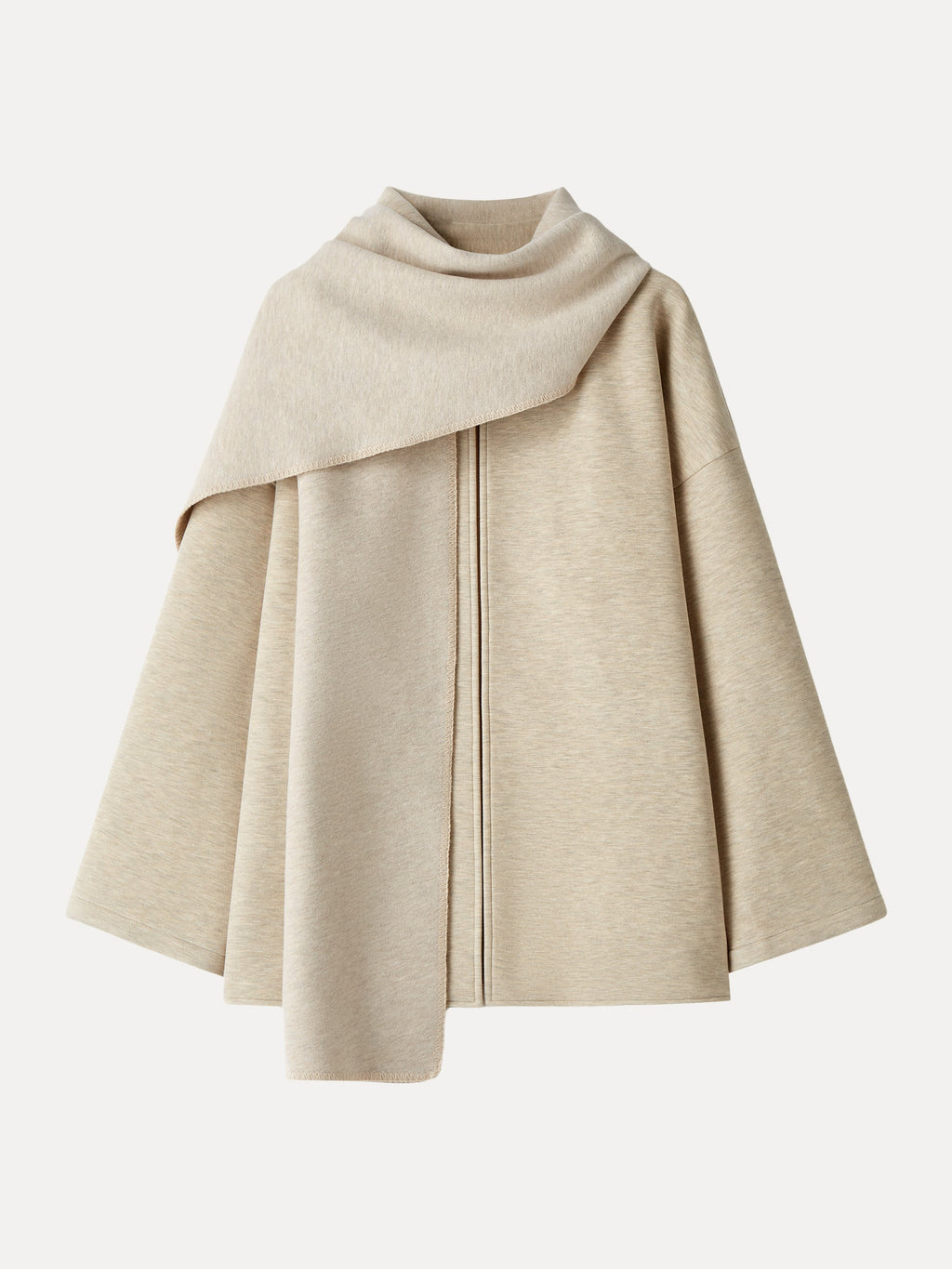 FuzzLuxe Scarf Collar Convertible Coat with Pockets