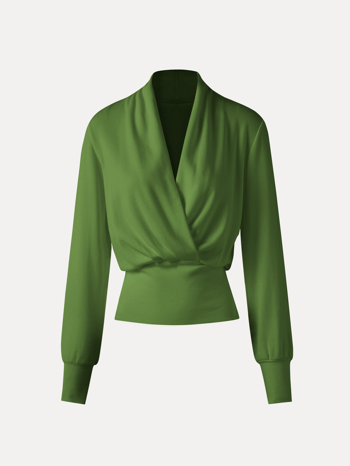LiteWarm Surplice Long Sleeve Banded Hem Top