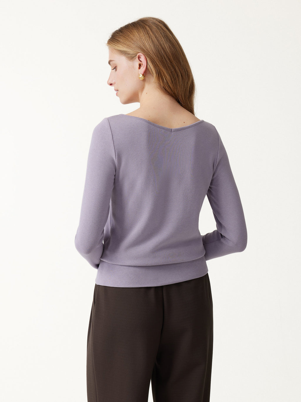 ProWarm V-Neck Long Sleeve Banded Hem Top