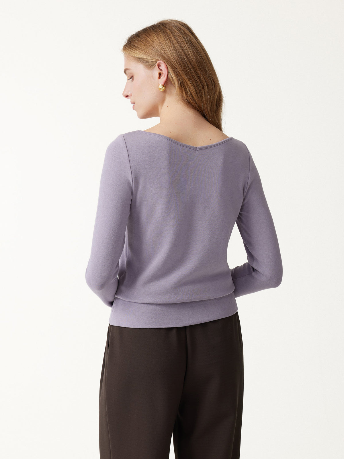 ProWarm V-Neck Long Sleeve Banded Hem Top