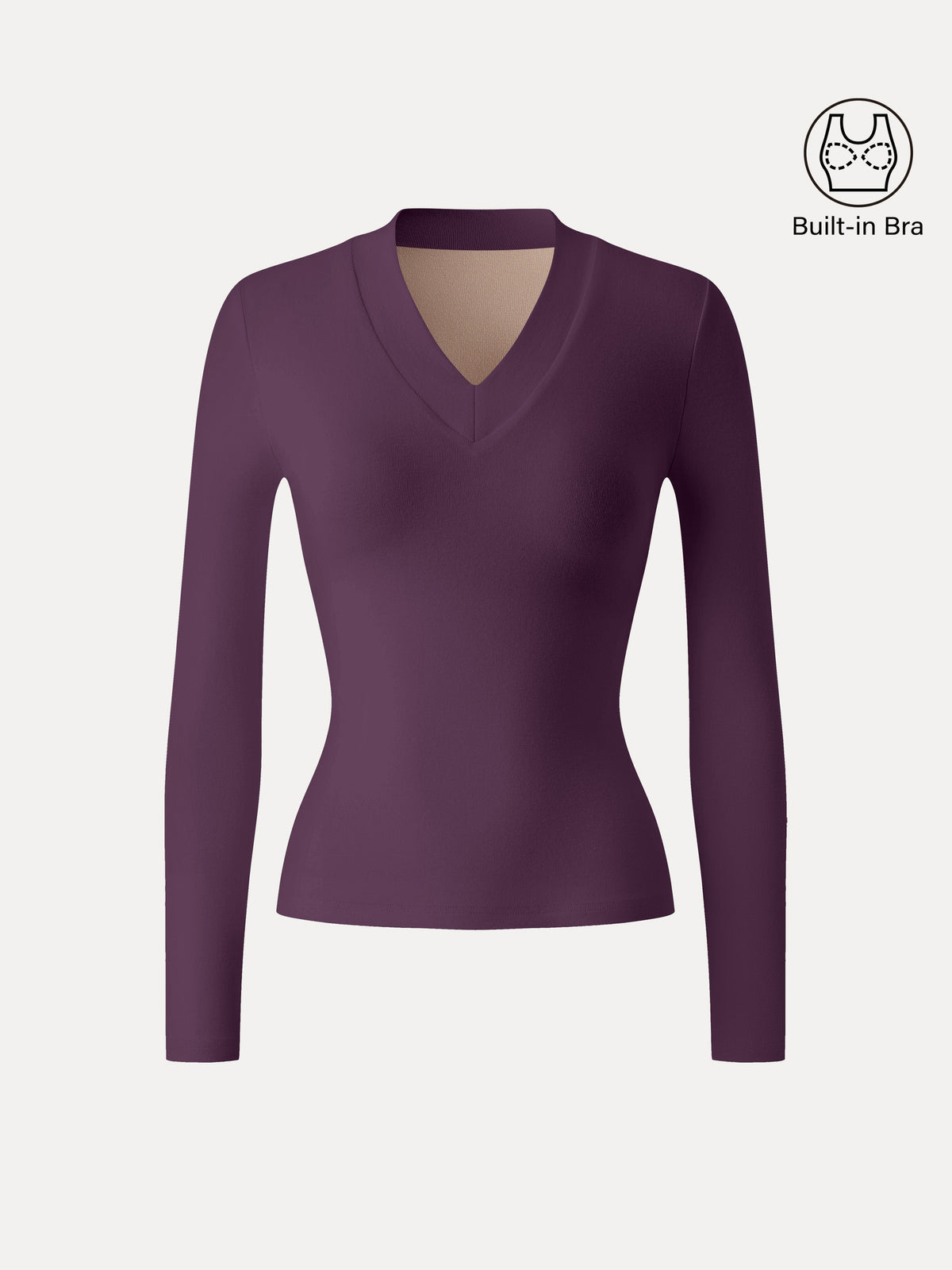 LiteWarm Essential V-neck Wide Binding Slimming Built-In Bra Top