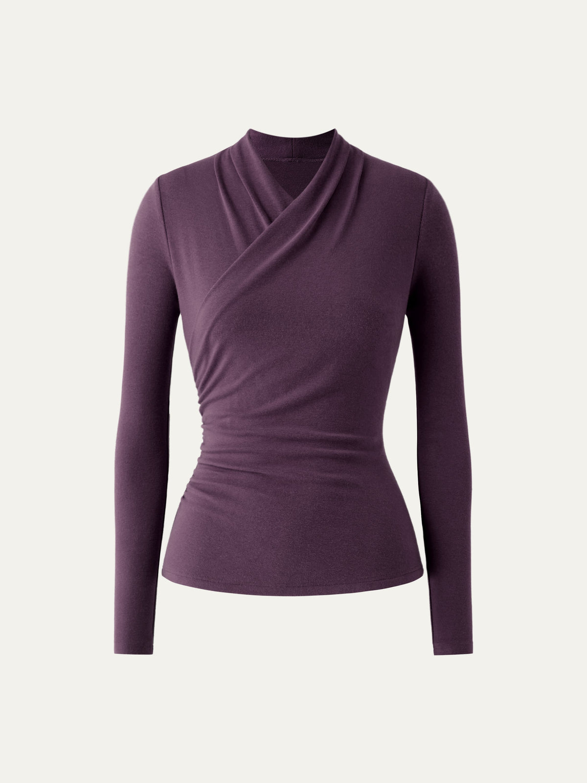 LiteWarm Surplice Long Sleeve Ruched Top