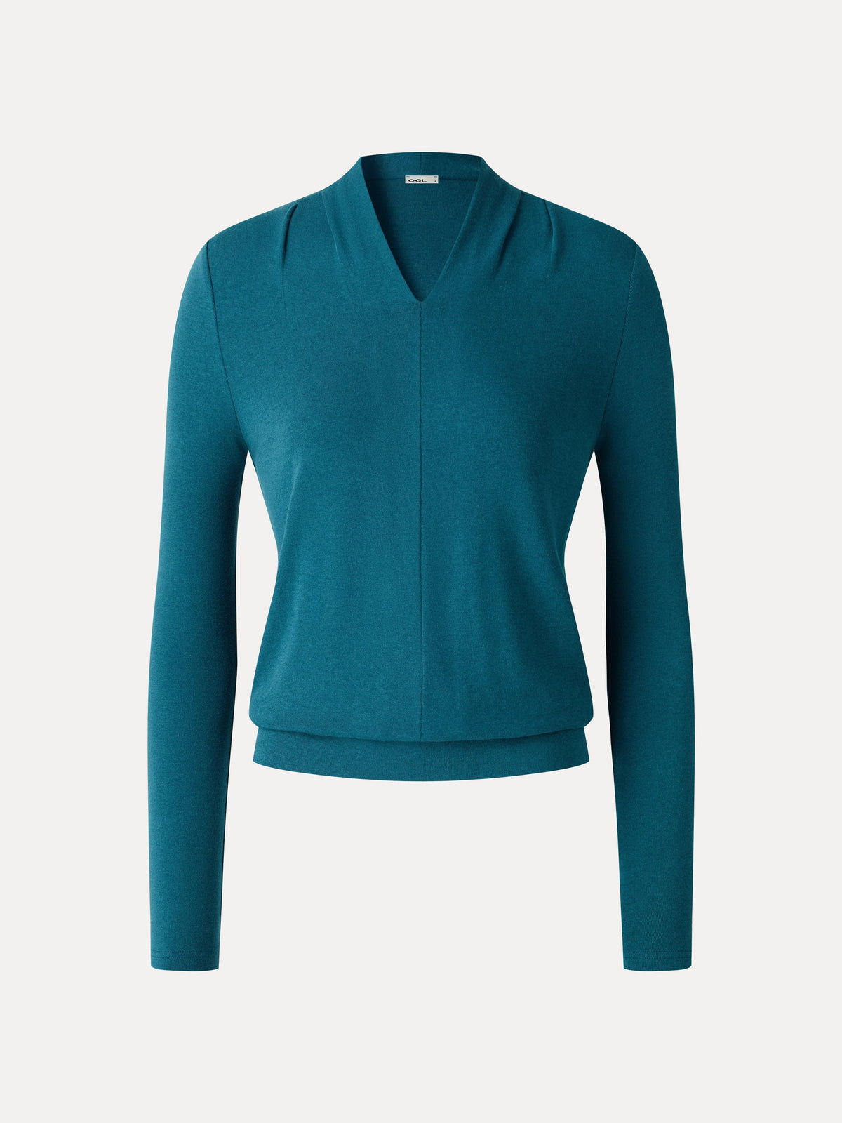 LiteWarm V-Neck Long Sleeve Tucked Shoulder Top