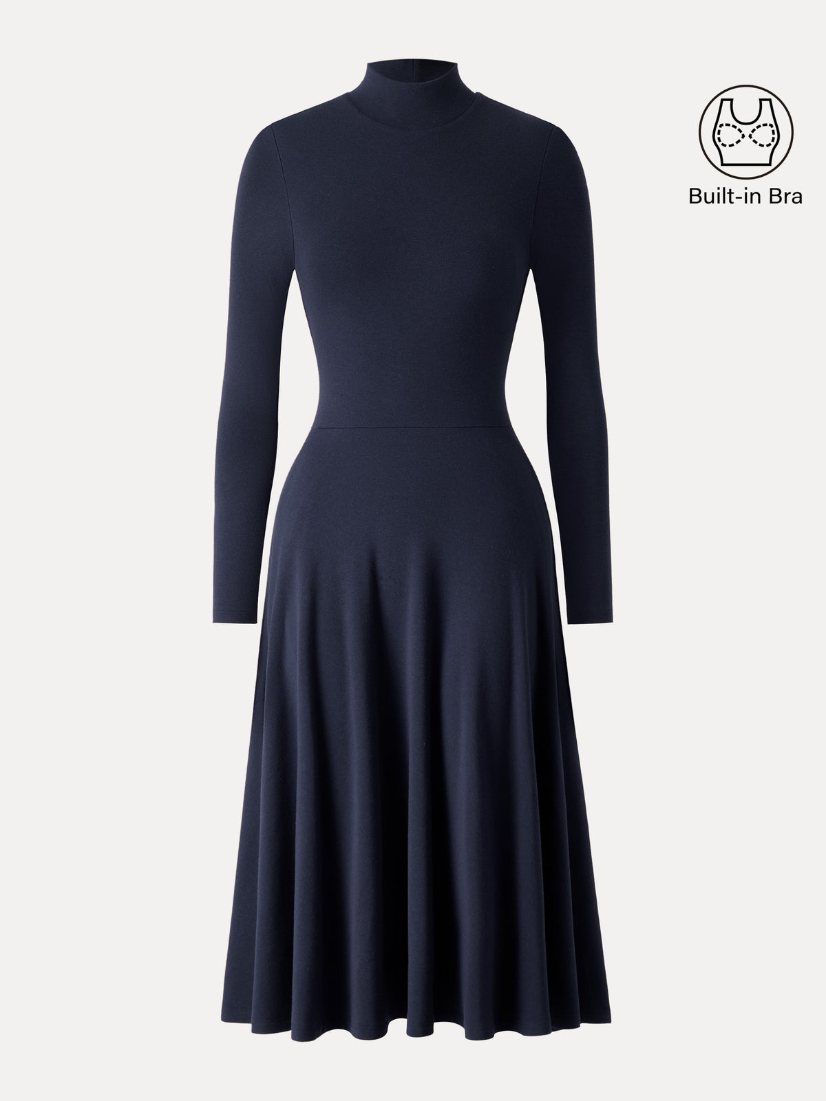 ProWarm Mockneck Midi Built-In Bra Dress 3.0 with Pockets