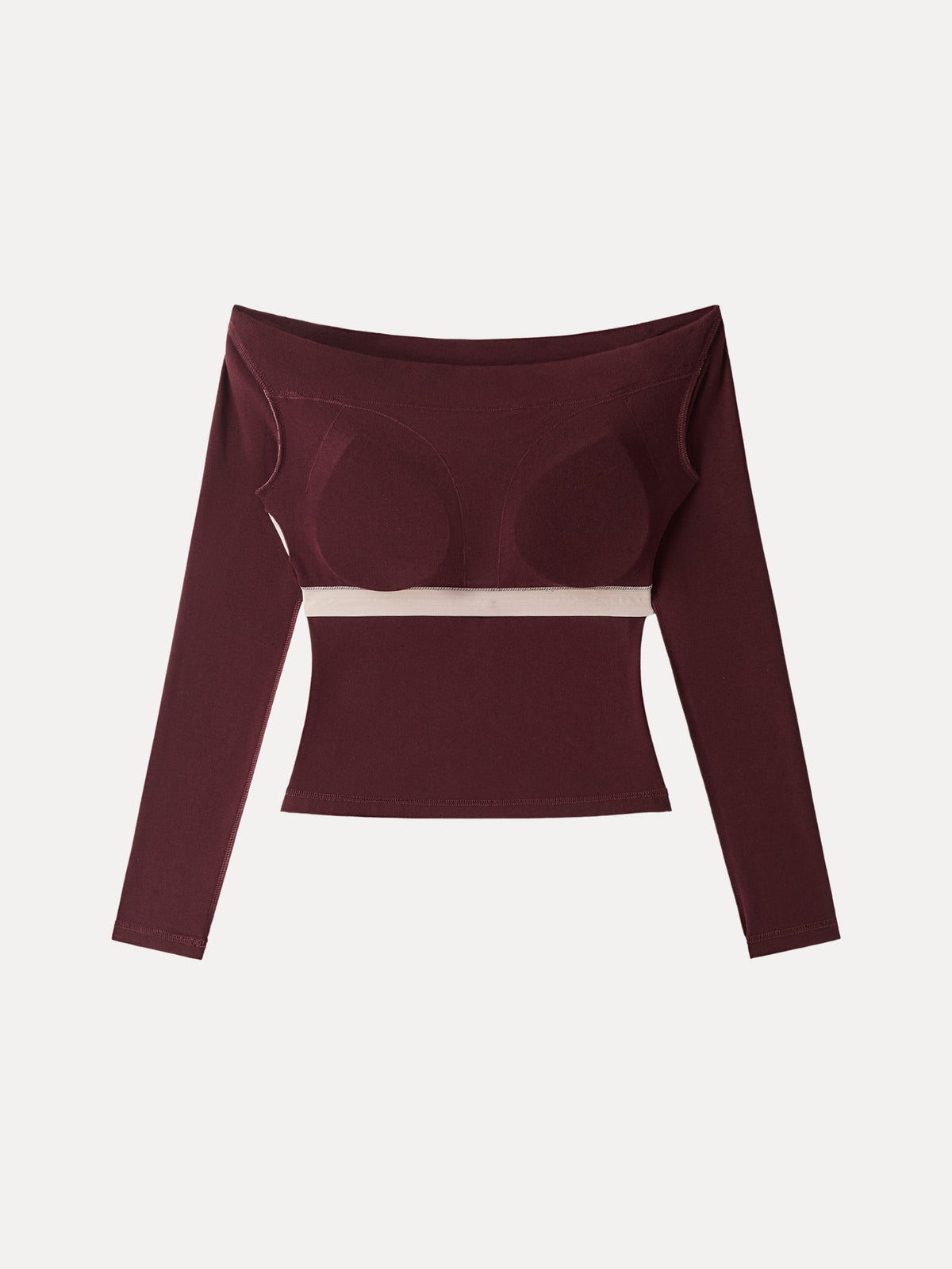 LiteWarm Convertible Neck Long Sleeve Built-In Bra Top