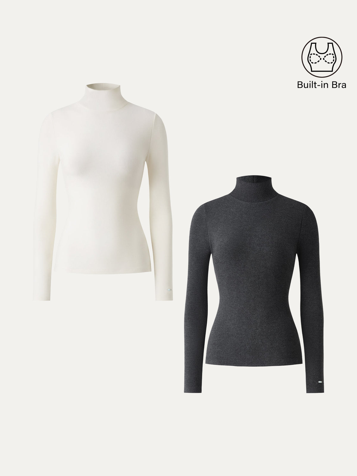 MaxWarm Turtleneck Long Sleeve Built-In Bra Top 3.0