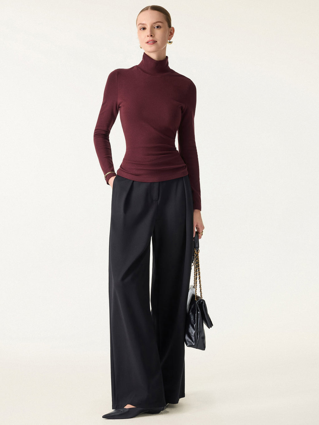 ProWarm Turtleneck Long Sleeve Built-In Bra Top 3.0