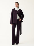 Bamboo-Blend Mid-Rise Flared Pants with Pockets