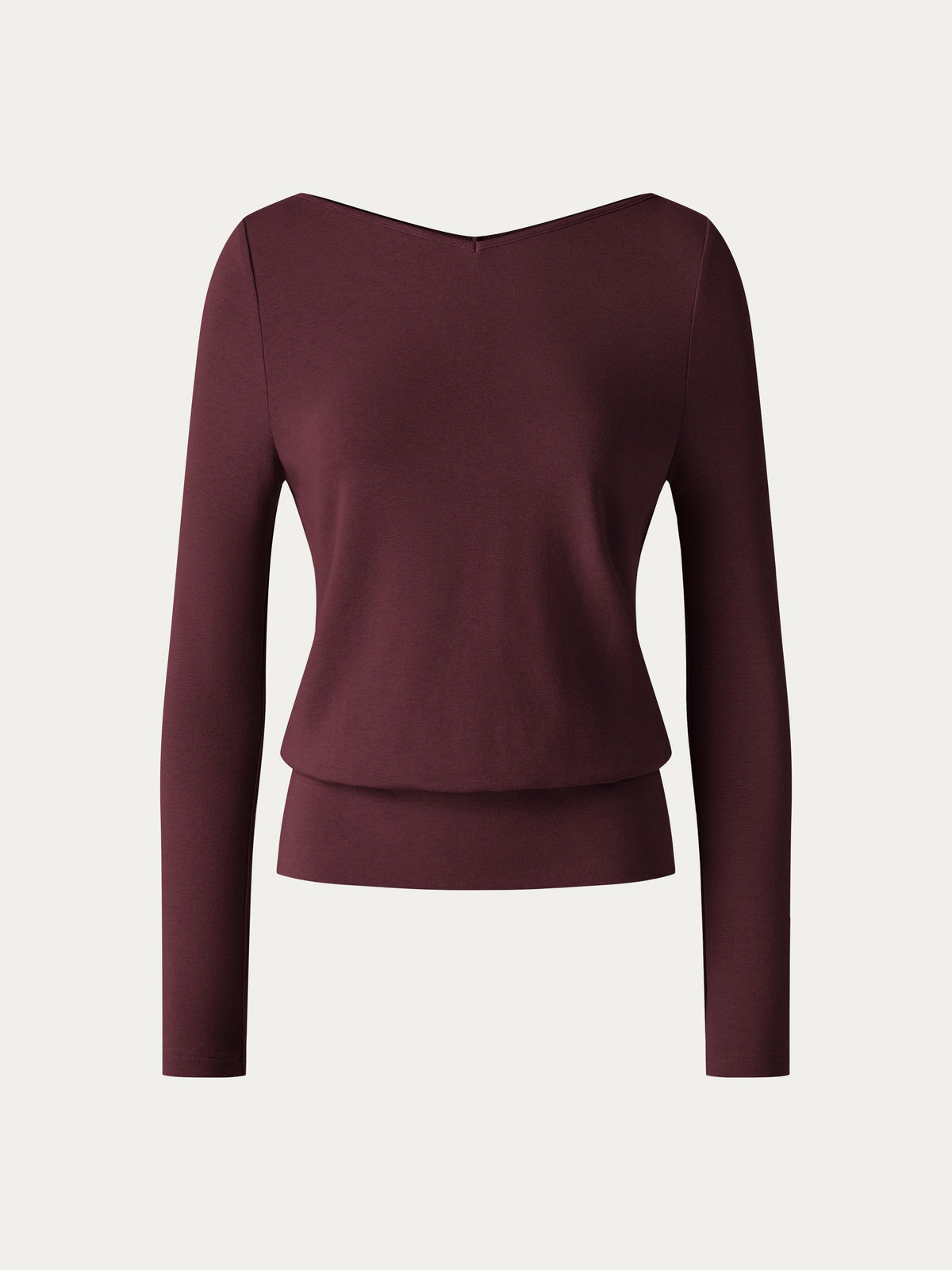 ProWarm V-Neck Long Sleeve Banded Hem Top