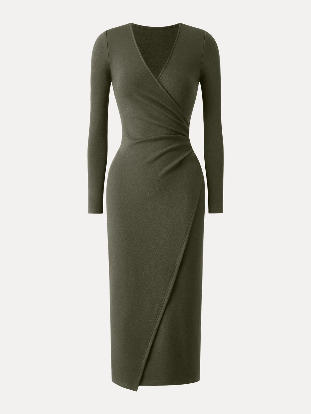 ProWarm Surplice Long Sleeve Tucked Dress