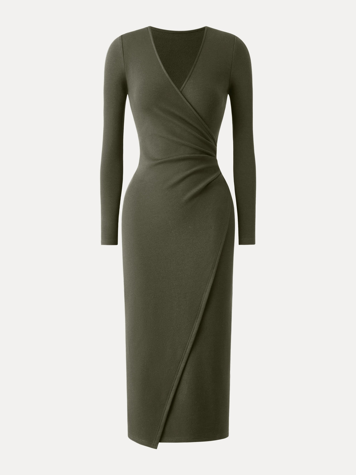 ProWarm Surplice Long Sleeve Tucked Dress