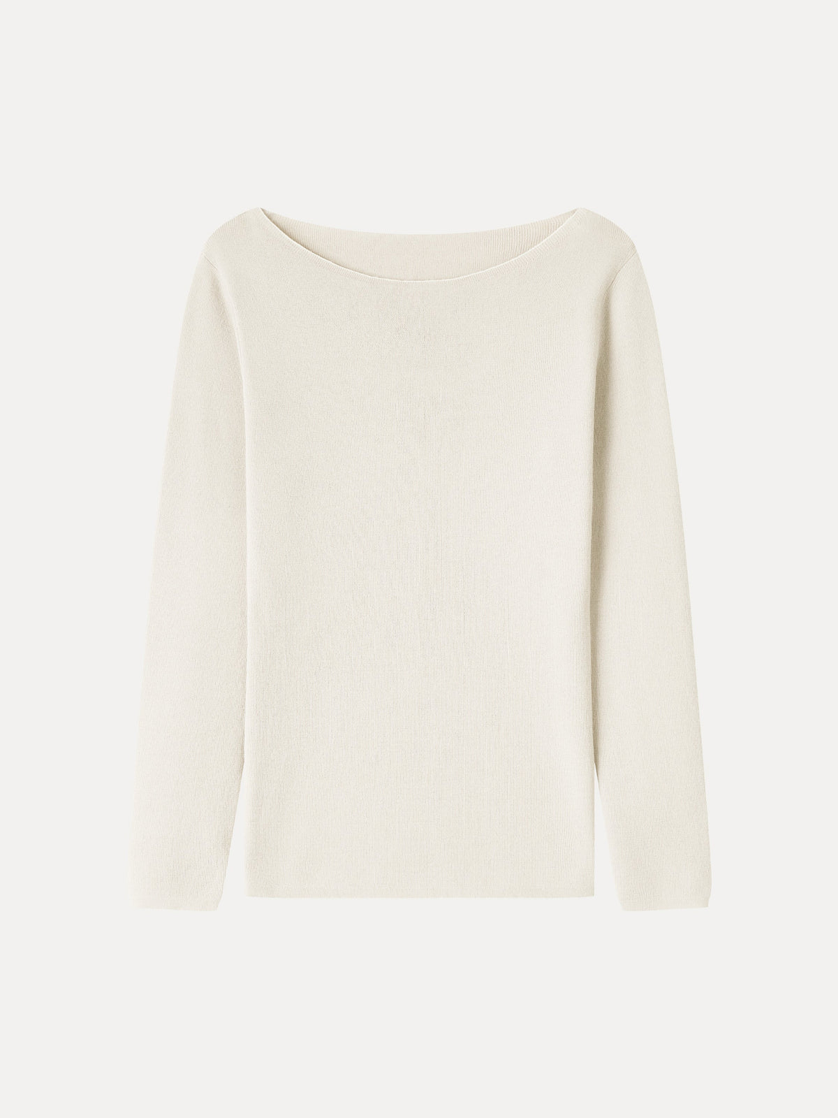 100% Merino Wool Semi-Sheer Boat Neck Sweater