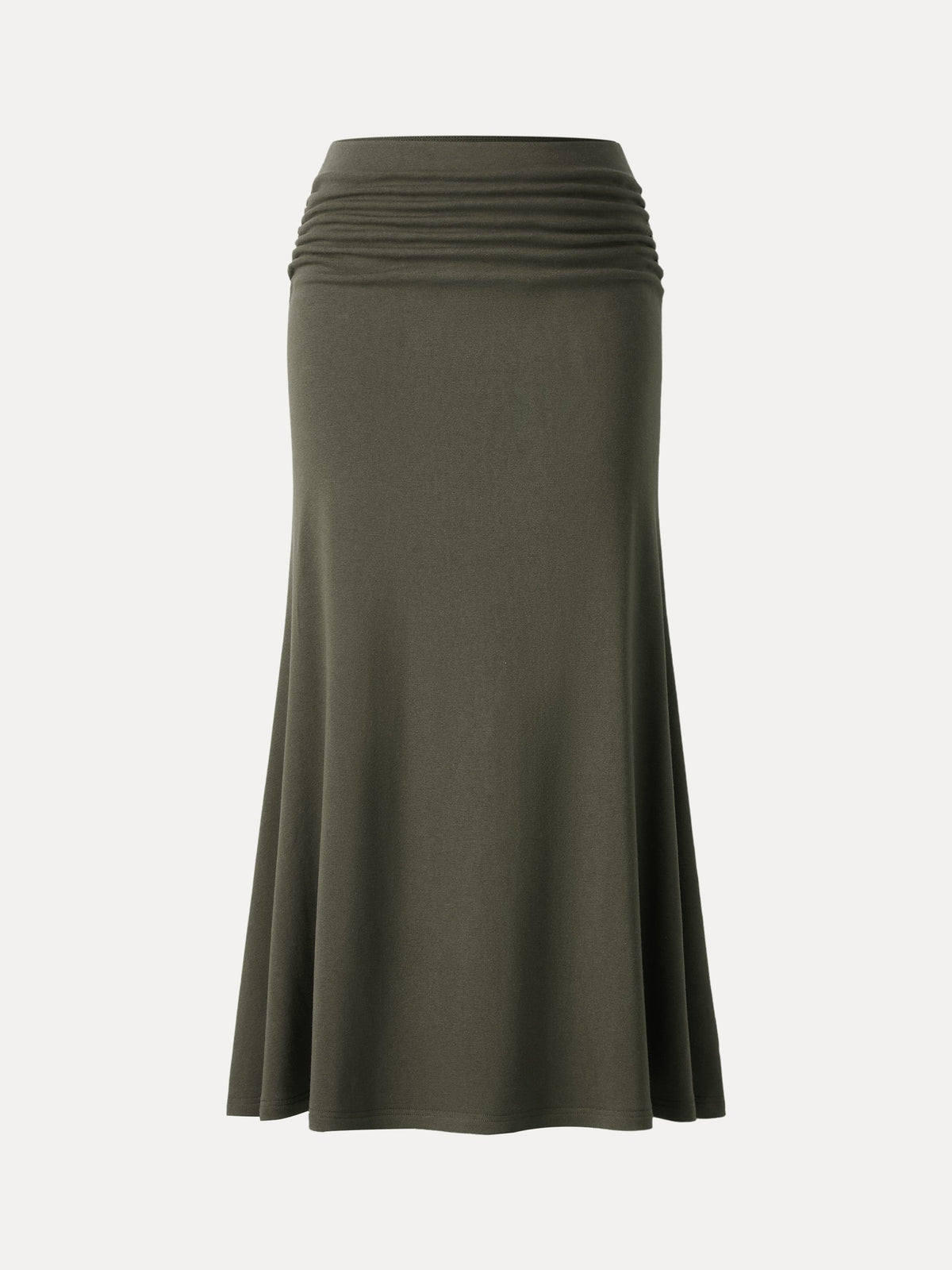 ProWarm Mid-Rise Ruched Flared Midi Skirt