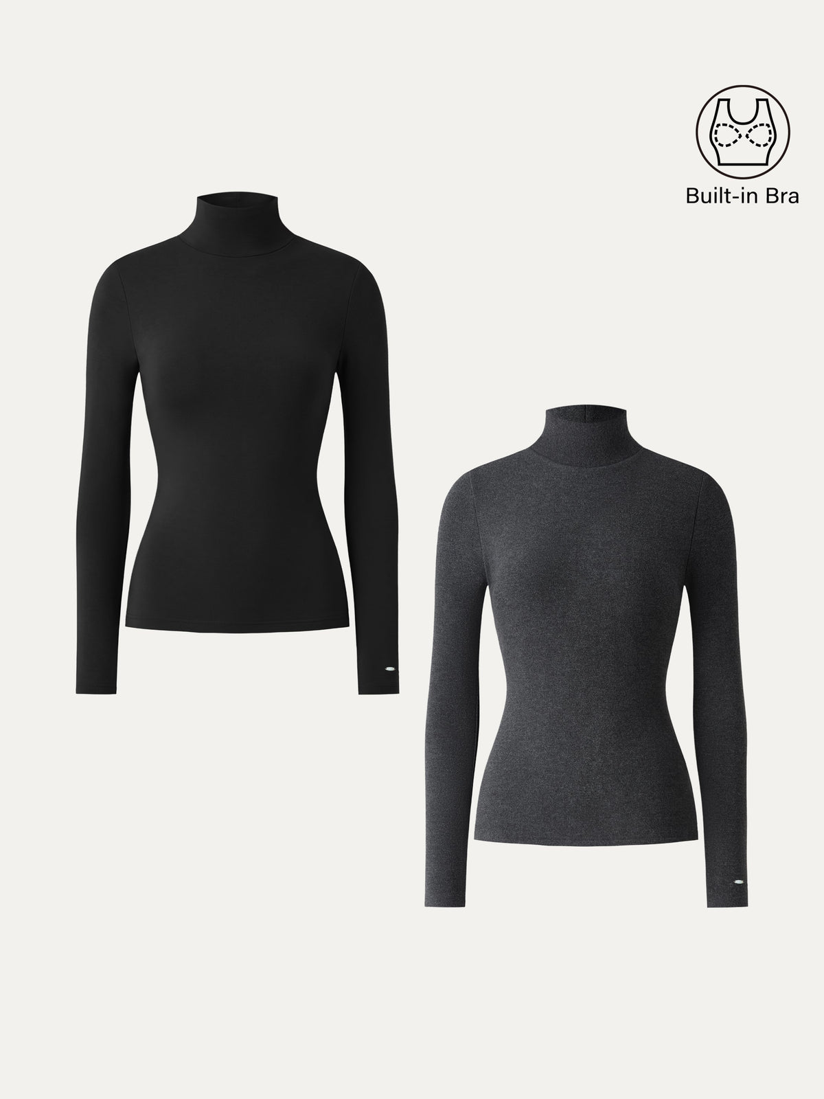 MaxWarm Turtleneck Long Sleeve Built-In Bra Top 3.0