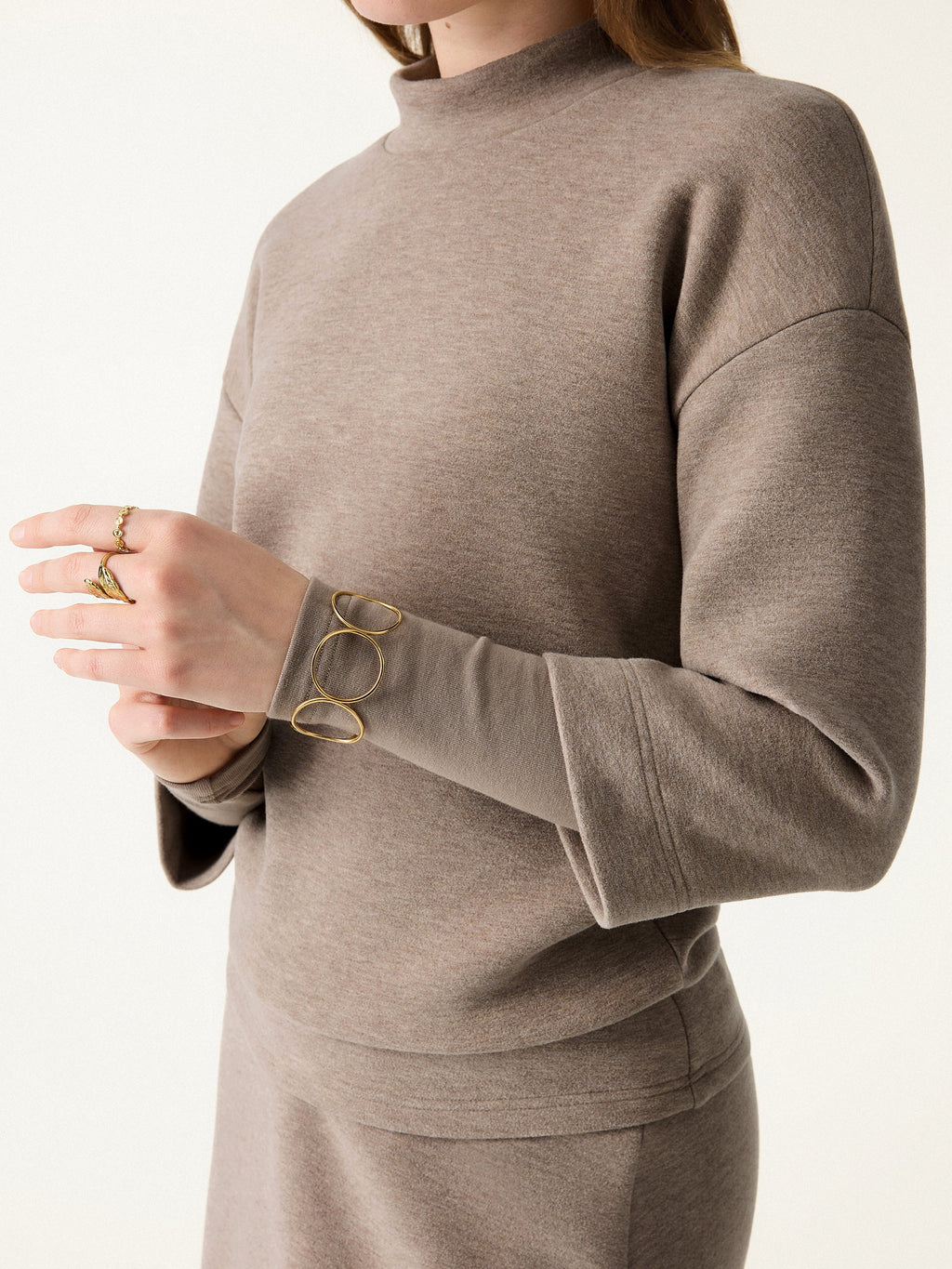 FuzzLuxe Mockneck Sleeve-Warmer Top