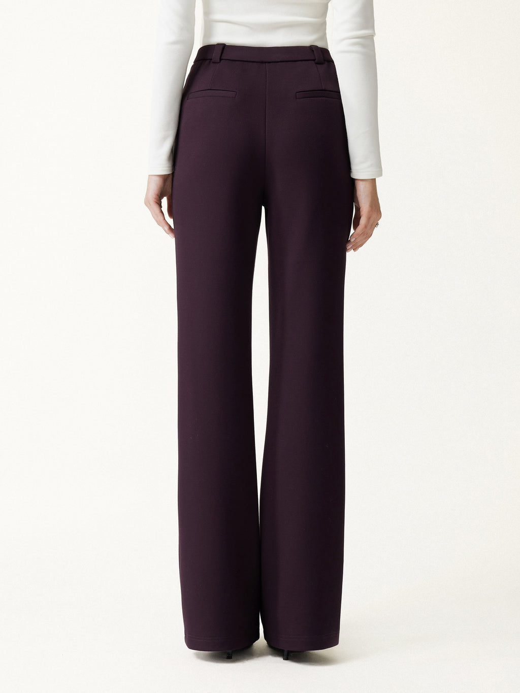 Bamboo-Blend Mid-Rise Flared Pants with Pockets