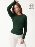 ProWarm Roundneck Long Sleeve Ruched Built-In Bra Top 3.0
