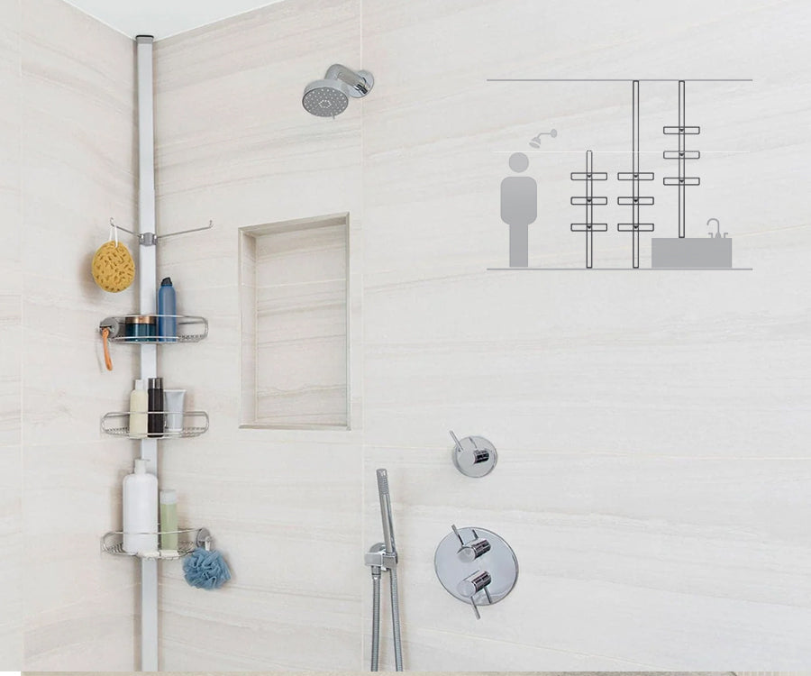 Tension Shower Caddy, 9 Ft.** feature
