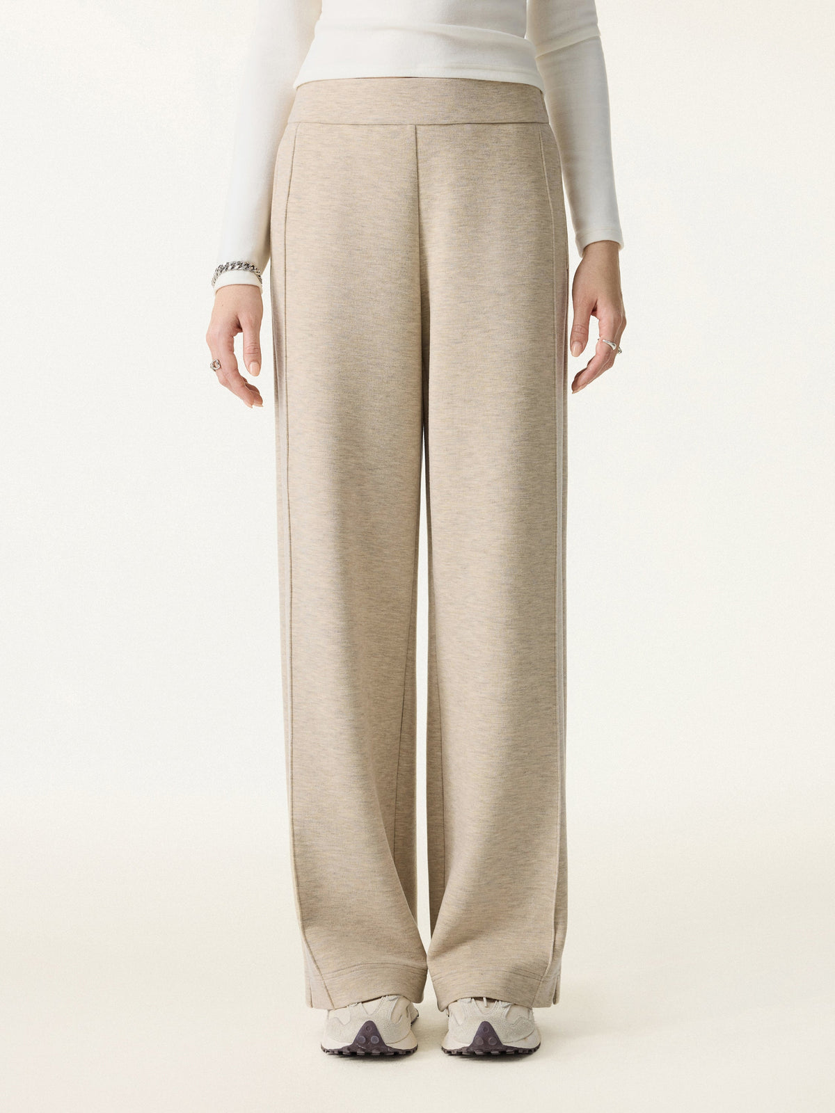 FuzzLuxe High-Rise Wide Leg Pintuck Pants with Pockets